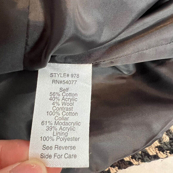 Cabi Jacket Womens 6 Houndstooth Mixer Zip Up Blazer Work Career Preppy 978 - Picture 9 of 13